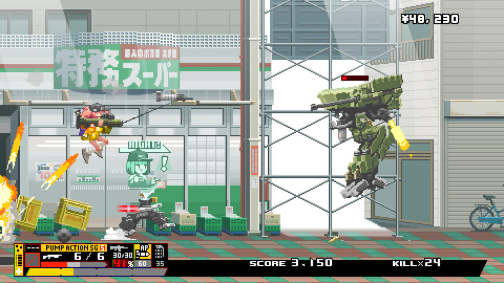 Nitro-Express（ナイトロ-エクスプレス）4-1024x576 kawaii2Dガンアクションゲーム - 『Nitro Express（ナイトロ エクスプレス）』ピクセルアートの美少女キャラクターがアサルトウェポンを撃ちまくる！