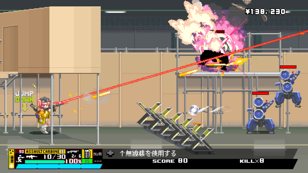 Nitro-Express（ナイトロ-エクスプレス）5-1024x576 kawaii2Dガンアクションゲーム - 『Nitro Express（ナイトロ エクスプレス）』ピクセルアートの美少女キャラクターがアサルトウェポンを撃ちまくる！