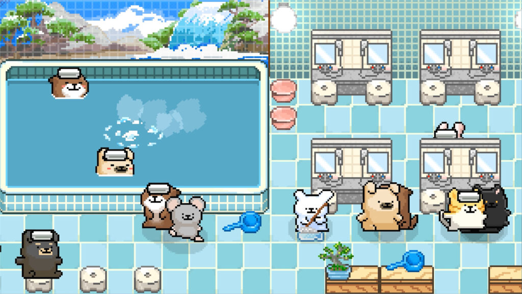 アニマルスパ1-1024x576 浴槽や休憩エリアを配置し、動物たちがくつろげる空間を作ろう! - 『アニマルスパ』動物たちが訪れる温泉を運営するリラックス系シミュレーションゲーム